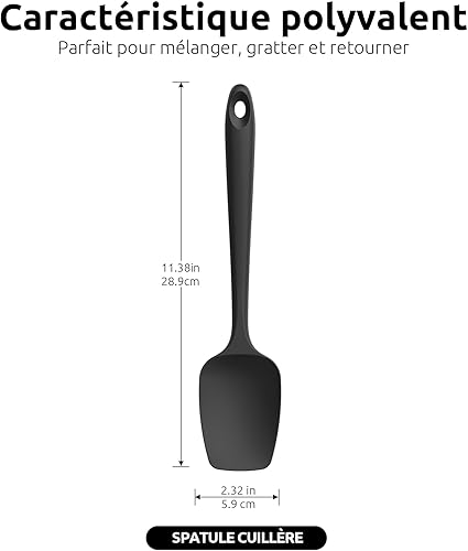 U-Taste Spatule à Cuillère en Silicone: Lot de 3 250℃ Résistant à la Chaleur Racloir en Caoutchouc Flexible sans BPA, Ustensiles de Cuisine pour la Cuisson, le Grattage et le Mélange (Multicolore) - Nail Gallerys