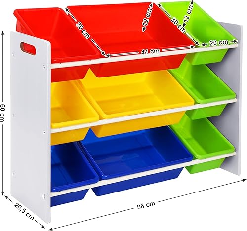 SONGMICS Meuble de Rangement pour Jouets et Livres Chambre d’Enfant GKR02W - Nail Gallerys