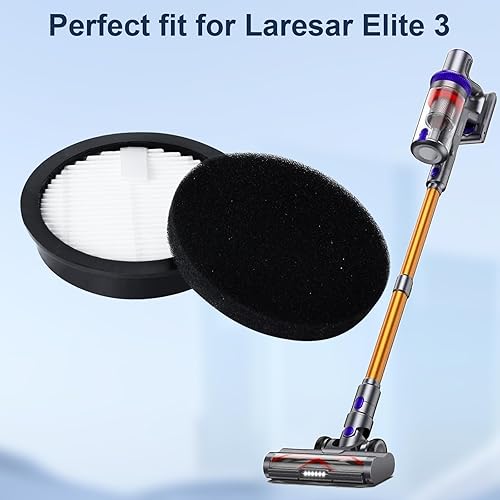 Fixbetter Filtre Hepa de rechange pour aspirateur sans fil Laresar Elite 3, 2 filtres, 2 éponges, durable et lavable - Nail Gallerys