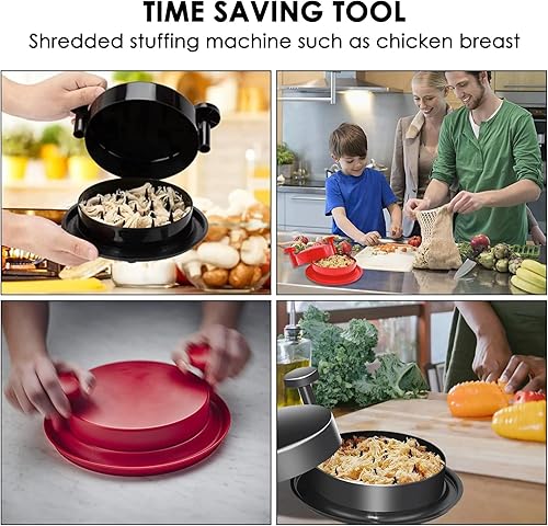 Broyeur De Poulet, Eiflayn 2-Piece Hachoir A Viande Manuel, Broyeur De Poulet, Mixeur Manuel Avec PoignéEs Et Base AntidéRapante, De Poulet Outil Pour LéGumes Porc Effiloché Boeuf Poulet(Rouge,Noir ) - Nail Gallerys