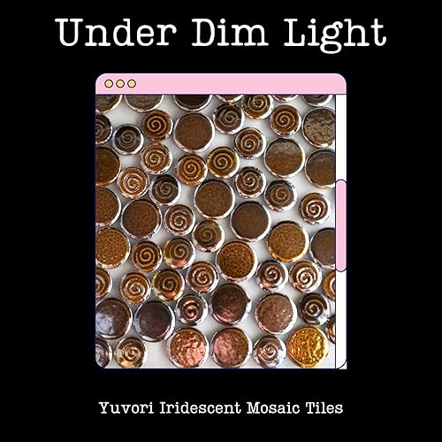 Yuvori 0,5 kg Carreaux de mosaïque ronds irisés en céramique à faire soi-même pour salle de bain, cuisine, salon et jardin (orange) - Nail Gallerys