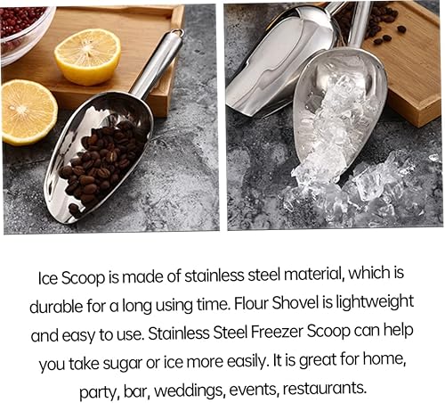 Wedhapy Pelle à Glace en Acier Inoxydable, Pelle à Farine pour Grains de café, Petite Pelle de Service Alimentaire, 5oz, 5 pièces, Pelle à Farine, cuillère de congélateur en Acier Inoxydable - Nail Gallerys
