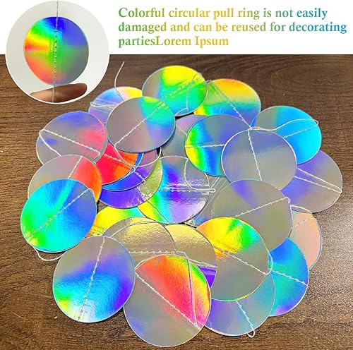 MOPLA 6 Pièces 4M Petite Rond Décoration de Fête Guirlande en Papier Paillettes Rond Décoration de Fête Bannière Coloré Glitter Papier Dot Guirlande pour Les Anniversaires,Mariages,Fêtes,Festivals - Nail Gallerys