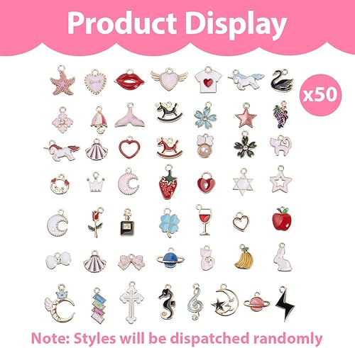 NHQZ 50 Pièces Breloques Creation Bijoux Pendentifs Assortis Perles pour Bijoux Pour colliers, Bracelets, Boucles D'oreilles, fournitures Artisanales, charms - Nail Gallerys