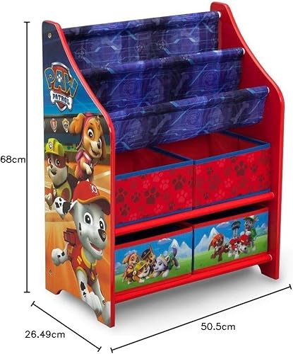Delta Children Meuble de Rangement Jouets et Livres Pat'Patrouille, Bois, Rouge, 50,49x26,49x67,99 cm - Nail Gallerys