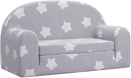 Générique Canapé-lit Enfant 2 Places Gris Clair étoiles Peluche Douce,Meubles,Mobilier pour bébés & Tout-Petits,Gris,6.06 LB,357022 - Nail Gallerys