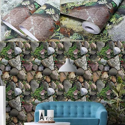 TAOGIFT Papier peint autocollant 3D en forme de fleur et pierre de roche pour cuisine, art mural, artisanat, décoration, autocollant 45 x 297,2 cm - Nail Gallerys