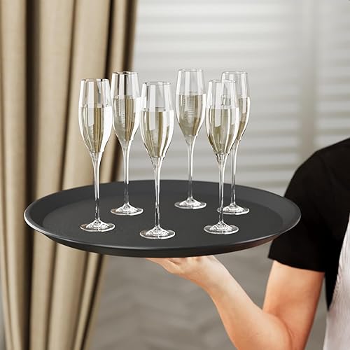 WELLGRO Lot de 2 plateaux de service gastronomique, 35 cm, ronds, avec surface antidérapante, idéal comme plateau de serveur - Nail Gallerys