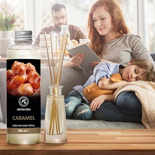 Recharge Diffuseur de Caramel 200ml - Recharge pour Diffuseur d'arômes - Parfum Ambiance - Diffuseur Parfumé au Caramel - Desodorisant Maison - Assainisseurs de Air - Cadeau de Noël - Nail Gallerys