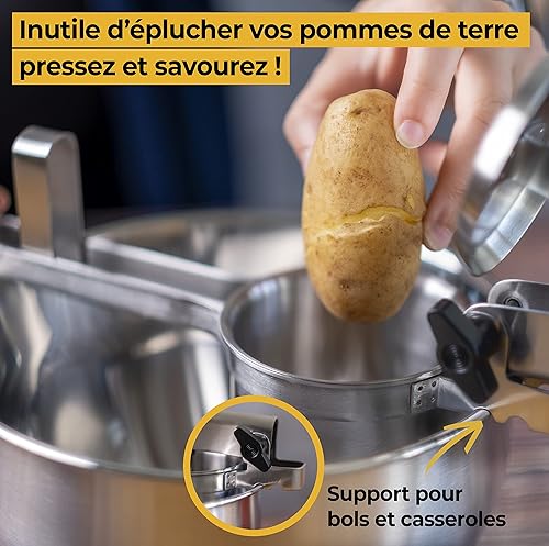 SILBERTHAL Presse-Purée Manuel Inox - 3 Disques - Facile Et Rapide - Idéal Purée Et Compote - Nail Gallerys