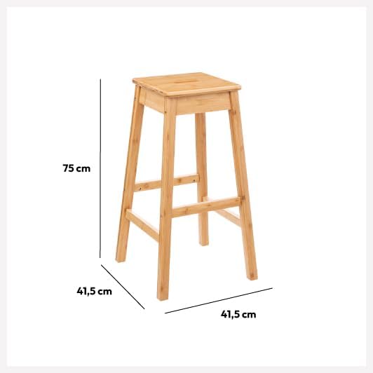 5 five simply smart Tabouret de Bar 75cm Bambou - Nail Gallerys