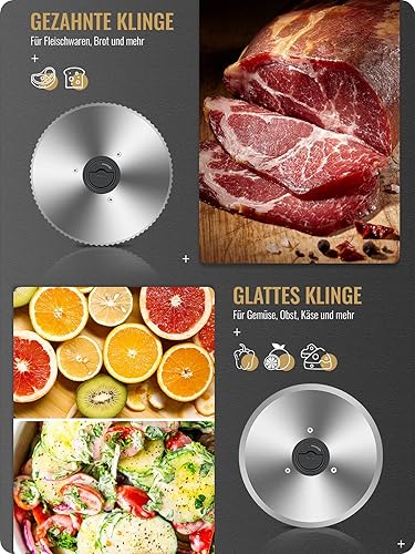 Trancheuse Électrique 200W, 2 Lames en Acier Inoxydable, Facile à Nettoyer, Trancheuse à Pain Électrique avec Épaisseur Réglable de 0-15 mm, Anescra - Nail Gallerys