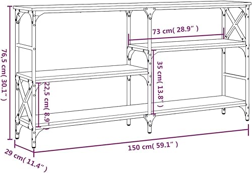 Coavain Table Console Chêne Sonoma 100x39x78,5cm Bois D'ingénierie Bout de Canape Salle a Manger Complete Bureau Extensible Commode Entree Couloir euble Entree Rangement Buffet Cannage - Nail Gallerys