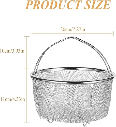 Panier à Vapeur, 304 Panier à Vapeur Pour Légumes En Acier Inoxydable, Panier à Passoire En Maille En Acier Inoxydable, Panier à Vapeur Pour Légumes Avec Poignée pour la Cuisson Des Aliments(20 cm) - Nail Gallerys