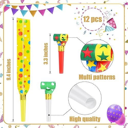 DIELOVEHUA 24 Pièces Sifflet Anniversaire Enfant, Sifflet de Couleur, Souffleur de Fête Multicolore, pour Anniversaires Célébration Mariages Occasions de Festival Couleur Aléatoire - Nail Gallerys
