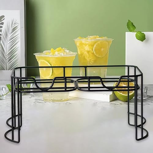 Baoblaze Double support de distributeur de boissons en verre, support de rangement de bouteilles, support de pot de boissons, support de distributeur de, Noir - Nail Gallerys