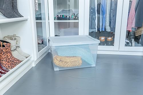 Iris Ohyama, Boîtes de rangement plastique de 50L, Lot de 3, Sans BPA, NCS-320, Transparent- L54 x P39.5 x H30.5 cm - Nail Gallerys