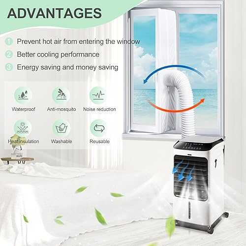 Joint de fenêtre de 400 cm pour climatiseur mobile et sèche-linge à évacuation d'air, climatiseur, joint de fenêtre sans perçage, pour tuyau d'évacuation, fenêtre basculante, fenêtre coulissante - Nail Gallerys