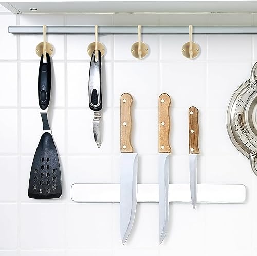 KTCINA Lot de 4 crochets muraux dorés en métal résistant à la rouille pour vêtements décoratifs suspendus Crochets muraux multifonctionnels pour salle de bain chambre armoires entrées - Nail Gallerys