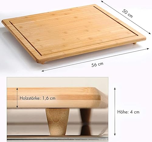 KESPER - Planche à découper protège plaque en Marron 56 x 50 x 4 cm - Nail Gallerys