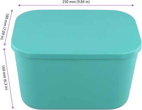 KEILEOHO Lot de 5 boîtes de rangement multicolores avec couvercle, 25 x 18 x 16 cm, avec couvercle et poignée, en plastique, 5 couleurs, empilables, blanc, jaune, bleu, vert, orange - Nail Gallerys
