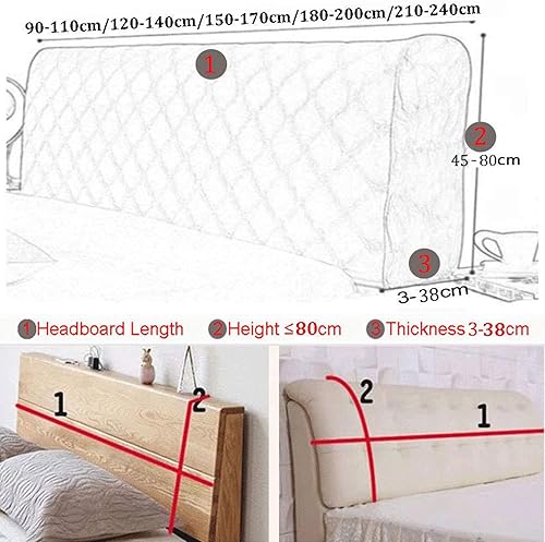 Housse de tête de lit pour lit king size – Housse en velours doux extensible pour têtes de lit rembourrées, en bois et en cuir – Protection dorsale de lit - Nail Gallerys