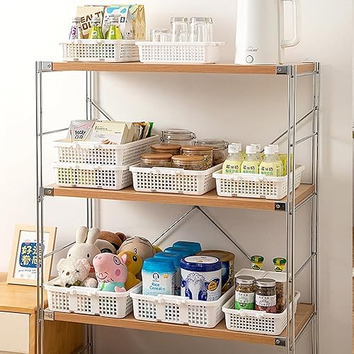 EigPluy 6 pièces Armoires de Cuisine Paniers de Rangement,Empilable Armoires de Cuisine Panier de Rangement,Armoire/Salle de Bains/comptoirs Organisateur de stockage pour Articles Divers (Blanc) - Nail Gallerys