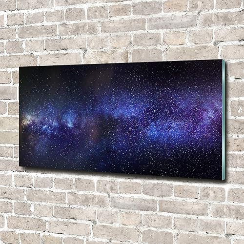 Tulup Peinture sur Verre trempé 140x70 décoration Murale Tableau Image -Cosmos & Science Fiction - La Voie Lactée - Nail Gallerys