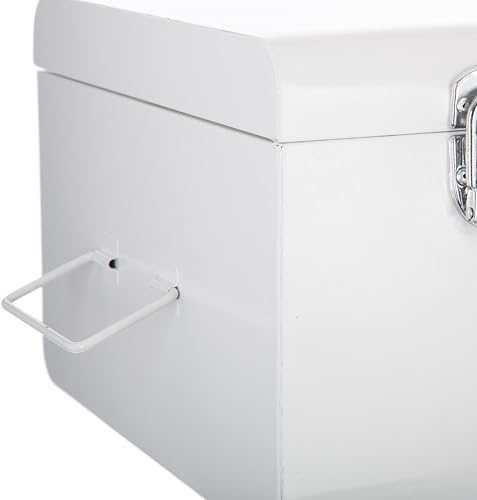 Atmosphera Set de 2 Coffres Malles de Rangement en métal - Esprit Cantine - Coloris Blanc - Nail Gallerys