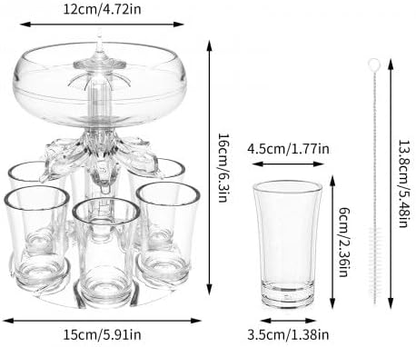 Distributeur de Verre à Shot, Ensemble Distributeur Boisson avec 6 Verres et Support, Distributeur de Vin, pour Toutes les Célébrations - Nail Gallerys