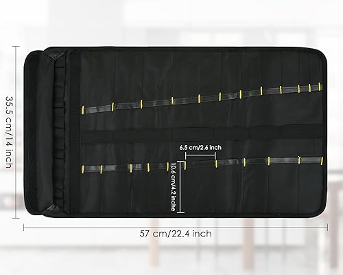 ds. distinctive style Sac à couteaux 10 emplacements plus 1 poche, Sac de rangement en toile pour couteaux de chef jusqu'à 30,5 cm - Nail Gallerys