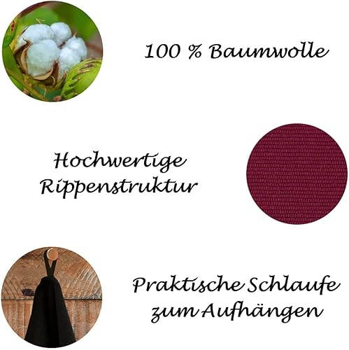 Daloual Lot de 12 torchons de cuisine 100 % coton Bordeaux - Nail Gallerys