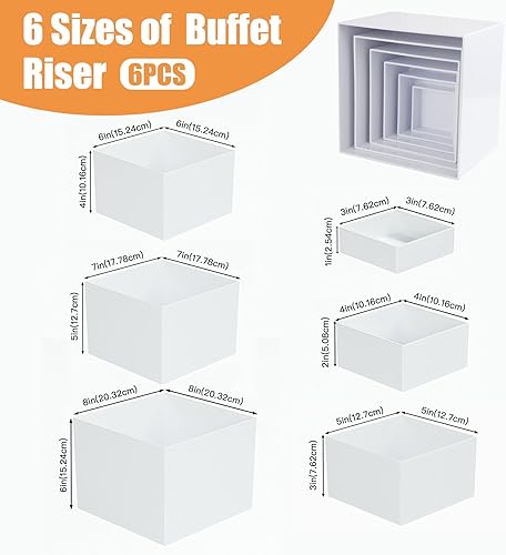 IBEQUEM Lot de 6 étagères de buffet en acrylique pour restauration - Pour décoration de mariage, cupcake, fête - Nail Gallerys