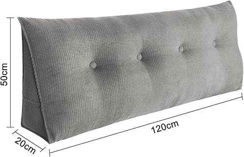 dossier, coussin cale, grand coussin de dossier, coussin de canapé, coussin de lecture confortable, pour lit et canapé, dossier et oreiller 2 en 1, 120 x 50 x 20 cm - Nail Gallerys