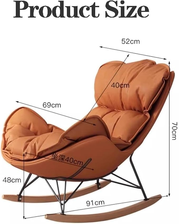 XICENXI Relax Rocking Chair Glider Chair Confortable Rocker Relaxant Fauteuil inclinable Loisirs Canapé Rocking Chair Glider Rocker avec Dossier Haut - Nail Gallerys