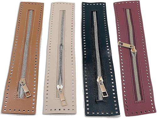 4 Pièces Fermeture à Glissière en Cuir PU, Fermetures à Glissière, Fermetures à Glissière en Nylon, Fermeture à Glissière Metal, 27cm, 4 Couleurs, pour Sac à Main Accessoires - Nail Gallerys