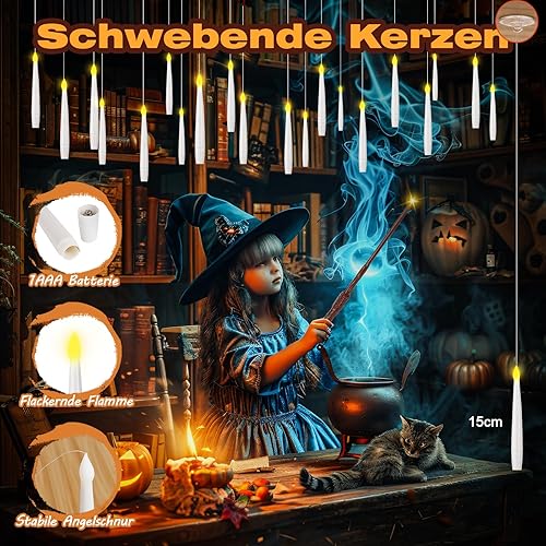 Bougies Flottantes avec Télécommande Baguette Magique et Minuterie 20PCS Bougies LED Flottantes Sans Flamme Vacillante Alimenté par Piles, Bougies suspendues Pour Décoration de Halloween Noël - Nail Gallerys