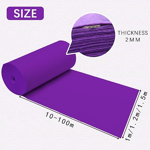 Tapis de Piste Violet pour allée de Mariage, Tapis jetable de 1 m de Large et 2 mm d'épaisseur pour décoration de fête, Tapis de réception, Rouleau de Tapis de Couloir d'exposition découpab - Nail Gallerys