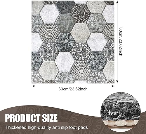 Tapis de Douche Antidérapant 60 x 60 cm, Tapis de Douche de Sécurité Confort avec Trous de Drainage, Doux Loofah Anti Moisissure PVC Tapis de Bain, Séchage Rapide, pour Salle de Bain et Zones Humide - Nail Gallerys