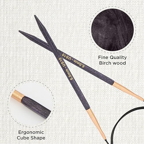 KnitPro J'Adore Cubics Knit Pins - Aiguilles à tricoter circulaires fixes - 80 cm x 6,00 mm - Nail Gallerys