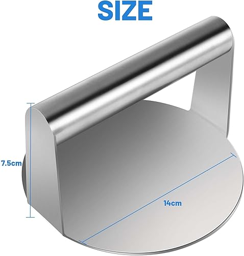 Mkitnvy Presse à Hamburger, Presse Steak Haché Rond, Presse à Hamburger en Acier Inoxydable 304 Burger Appareil Presse a Steak Haché pour Steak, Burger, Viande, Barbecue - Nail Gallerys