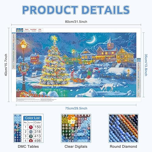 RICUVED 5D Arbre de Noël Diamond Painting, Kit de Peinture Diamant Complet Noël, DIY Diamant Peinture Kit, Diamant Arts Craft Hivers Artisanat Maison Décoration Murale Decor 40x70cm - Nail Gallerys
