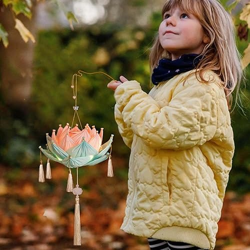 Lumière de fleur chinoise - Festival de lanterne de fleurs, lumière de fleur de lanterne portable de -automne | Kit de fabrication de lumières de fleurs, lanterne en papier faite à la main pour - Nail Gallerys