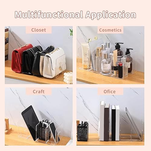 Hrtyvhin Organisateur de sac à main en acrylique transparent avec 4 sections pour armoire et rangement de bijoux - Nail Gallerys