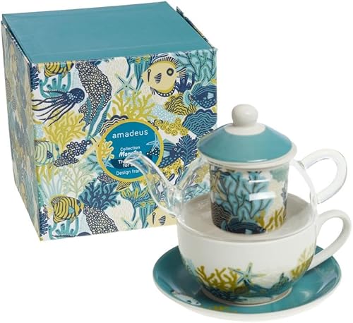 Amadeus - Coffret théière égoïste en Manatea en verre et en porcelaine - Nail Gallerys