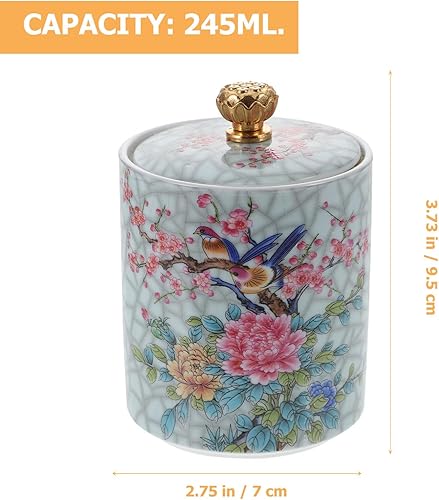 SHERCHPRY 1 Bocal En Céramique Pour Aliments Grand Pot À Thé En Céramique Petit Pot À Thé En Céramique Boîte De Rangement Scellée En Céramique Avec Couvercle Pour Thé De Cuisine Café Sucre - Nail Gallerys