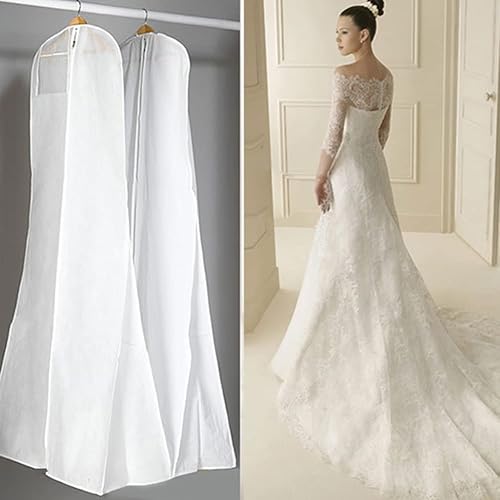 160 cm - Respirante - Étanche à la poussière - pour Robes mariée, Robes soirée ou Manteaux Longs, Anti-poussière - Blanc - Nail Gallerys