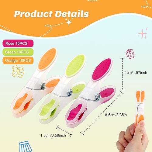 Romon Pince à Linge, Lot de 30 Épingles à Linge Multicolores, Pinces à Linge, Épingles à Linge en Plastique Ultra-Agrippantes pour l'Extérieur, pour les Serviettes, les Sous-Vêtements et les Vêtements - Nail Gallerys