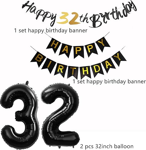 ballons 31 anniversaire homme femme deco noir or set,deco anniversaire 31 ans anniversaire homme femme deco,deco gâteau 31 anniversaire homme femme happy 31th birthday guirlande deco - Nail Gallerys