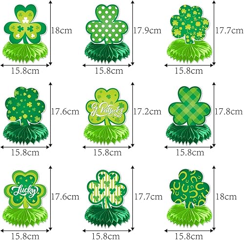 Qpout 9 pièces Décorations de la Saint-Patrick Centres de table en forme de trèfle, Centres de table de la Saint-Patrick Décorations de table de la Saint-Patrick - Nail Gallerys